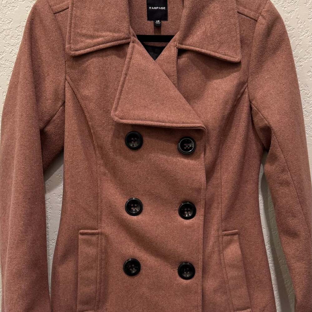 Rampage rust Pink Faux Wool Peacoat XS